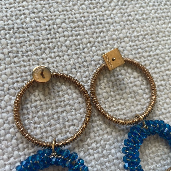 Bold multi hoop blue earrings - Picture 2 of 3